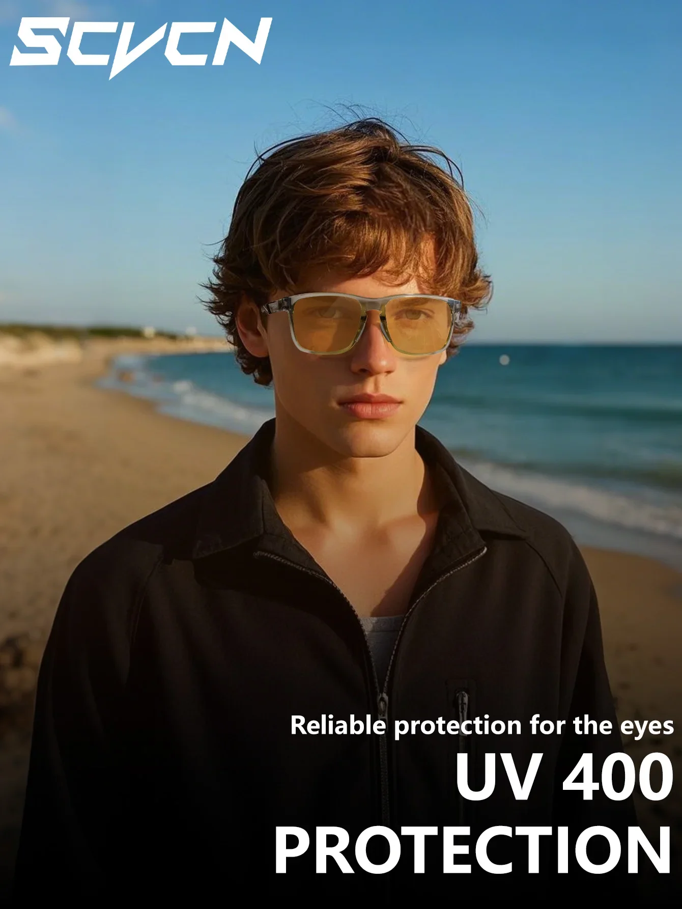 SCVCN Polarisierte Nachtfahrbrille mit Gelben Gläsern, Blendschutz für Angeln, Radfahren, Outdoor-Sport, Camping und Laufen – Detail 5