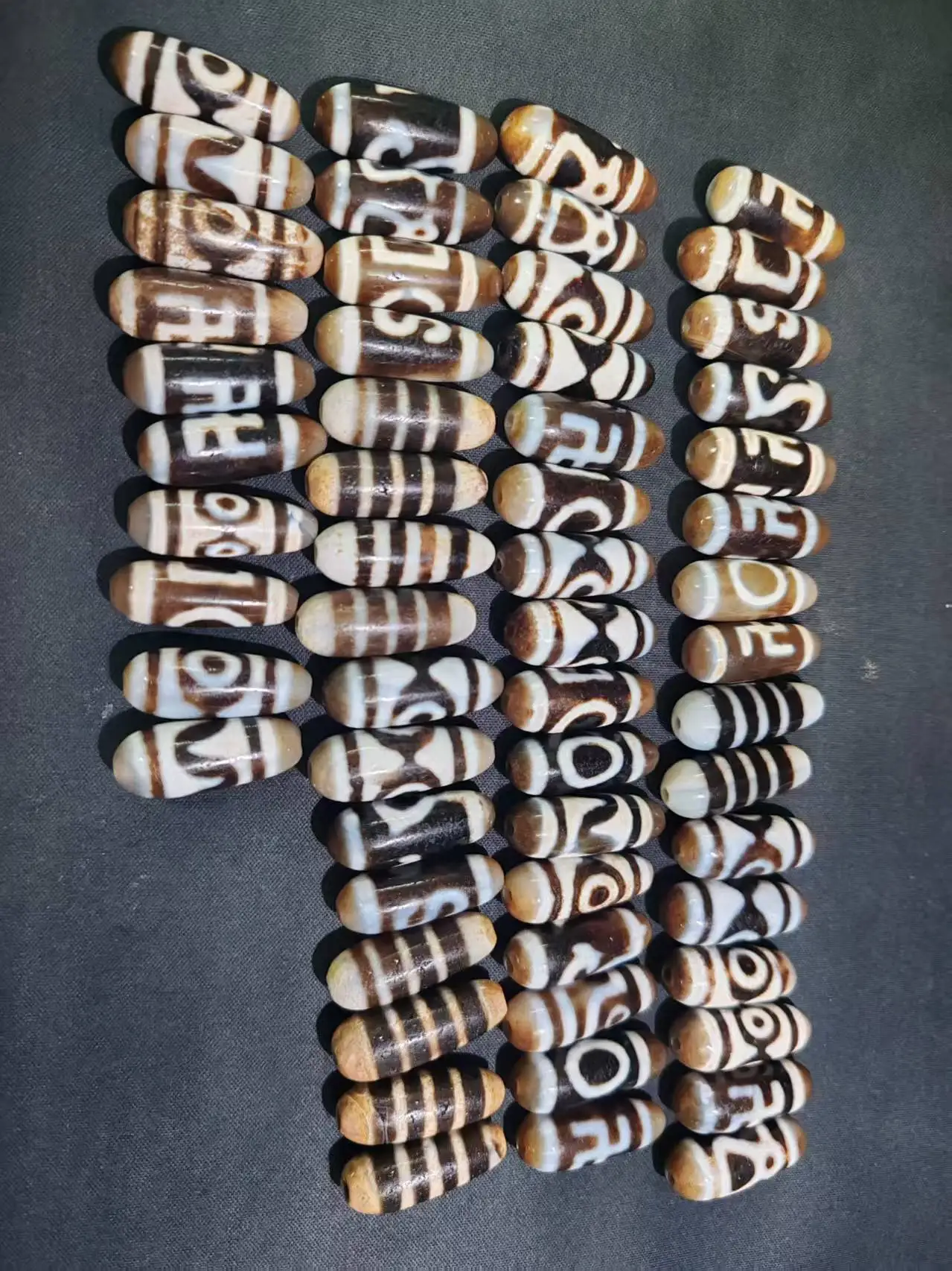

2pcs/lot Jewelry loose Tibetan dzi beads natural agate DIY charms for jewelry making gift elliptical ethnic style