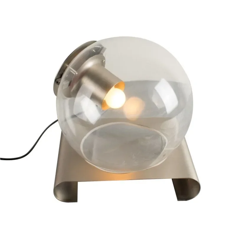 

Modern light luxury art living room bedroom bedside desk lamp, creative glass ball table lamp in the model room of the homestay