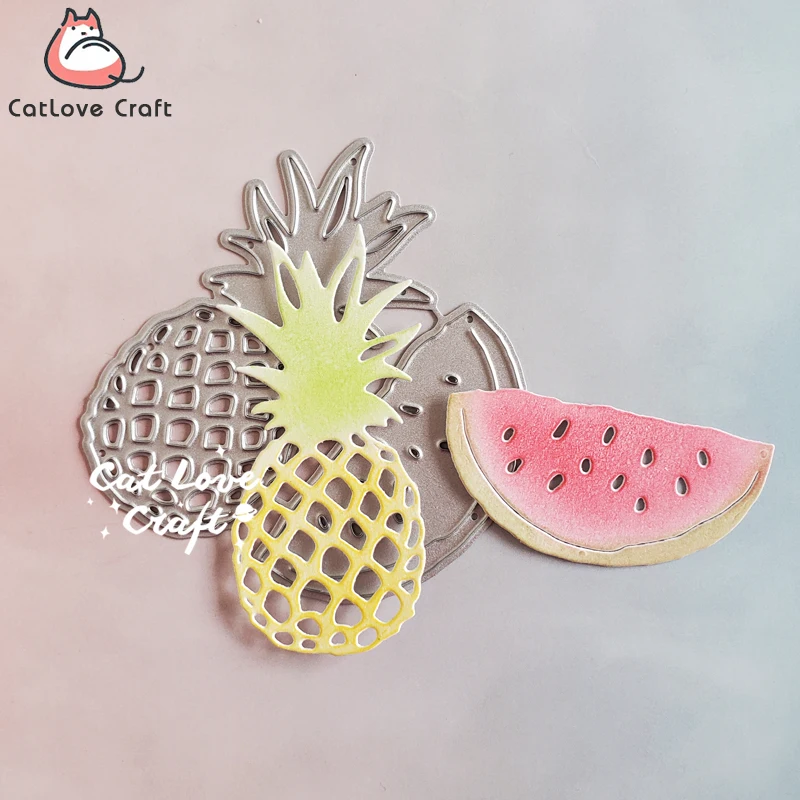 

Catlove Summer Watermelon Pineapple Metal Cutting Dies Scrapbooking Stencil Die Cut Card Making DIY Craft Embossing New Die 2022