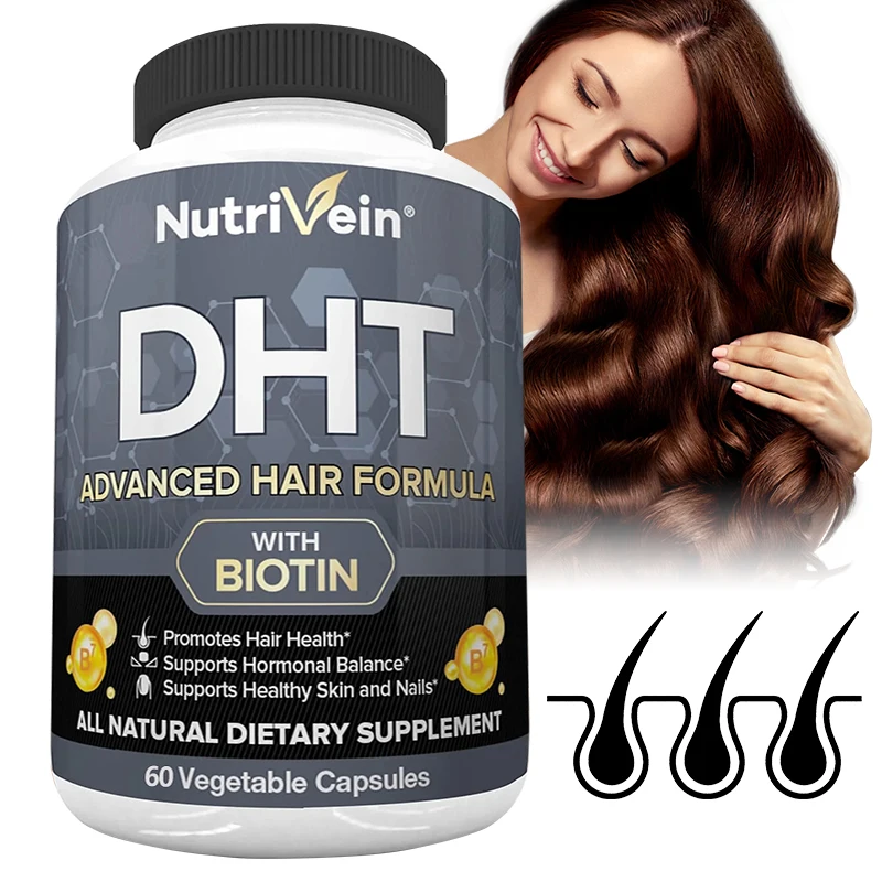 

Премиум-блокатор DHT для мужчин и женщин - с биотином - добавка для волос для мужчин и женщин всех возрастов - для густых и крепких волос