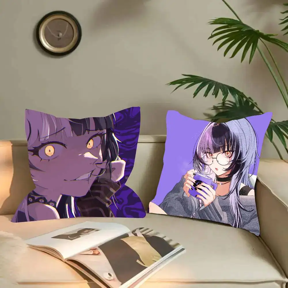 Shiori Novella Anime H-hololive Pillow Case Fashion Square Pillowcase Bedroom Sofa Room Ins Decoration Leisure