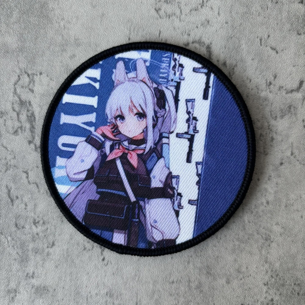 Parche Velcro insignia táctica anime chica azul para mochila - imagen 4