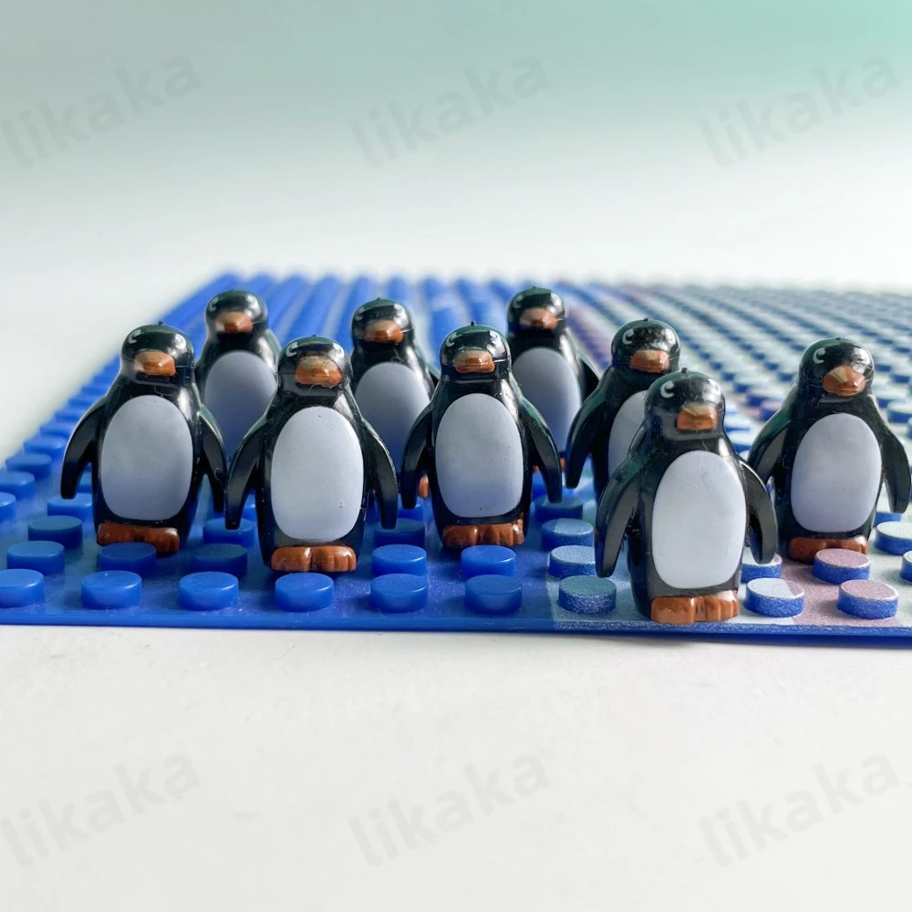 9PCS Glacier Antarctica Penguins Building Blocks MOC Animals DIY Toys Compatible Mini Blocks Toys for Children Birthday Gift