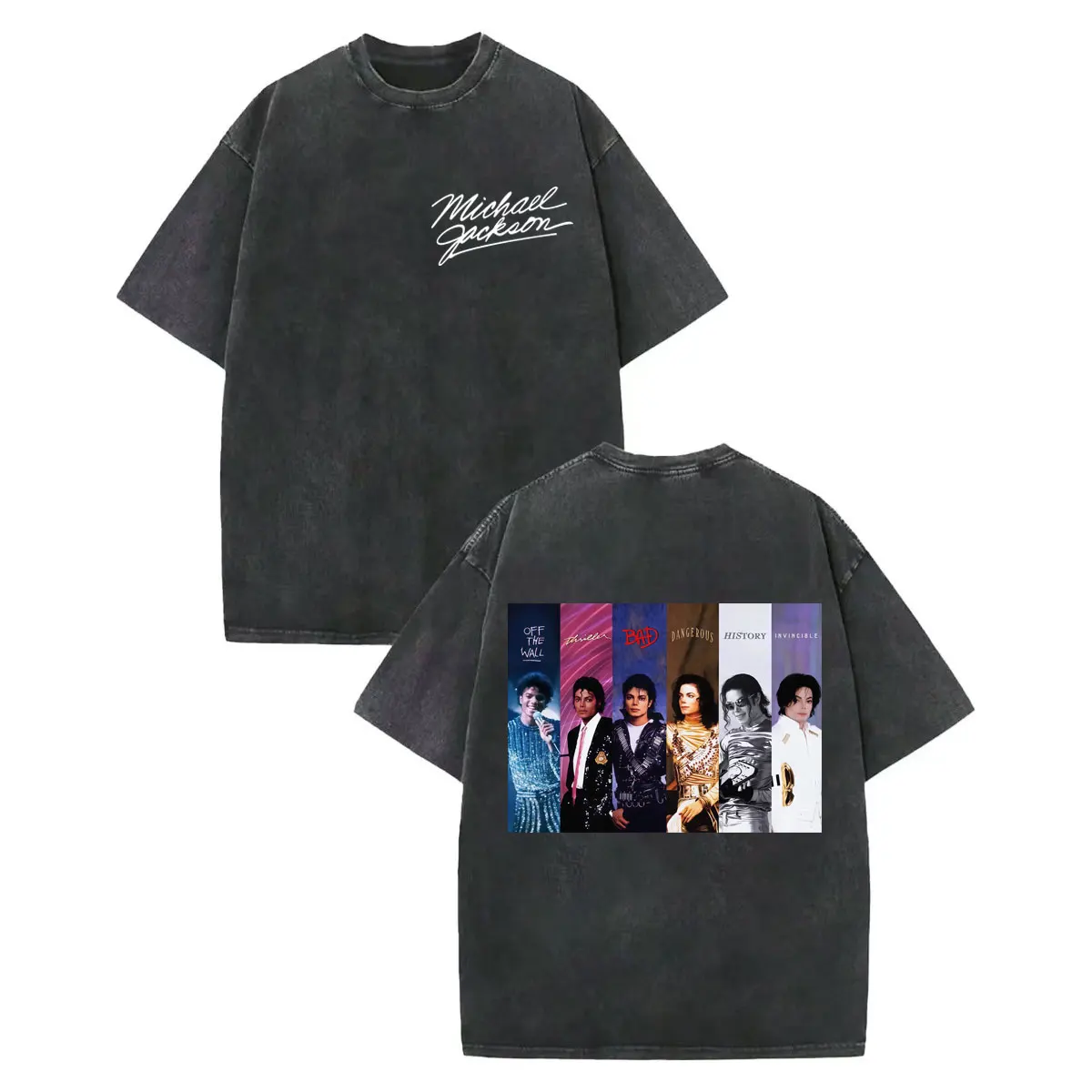 

Rock Singer Michael Jackson Graphic T Shirts Men Women High Quality Vintage Washed T-shirt Summer Casual Loose Cotton T-shirts