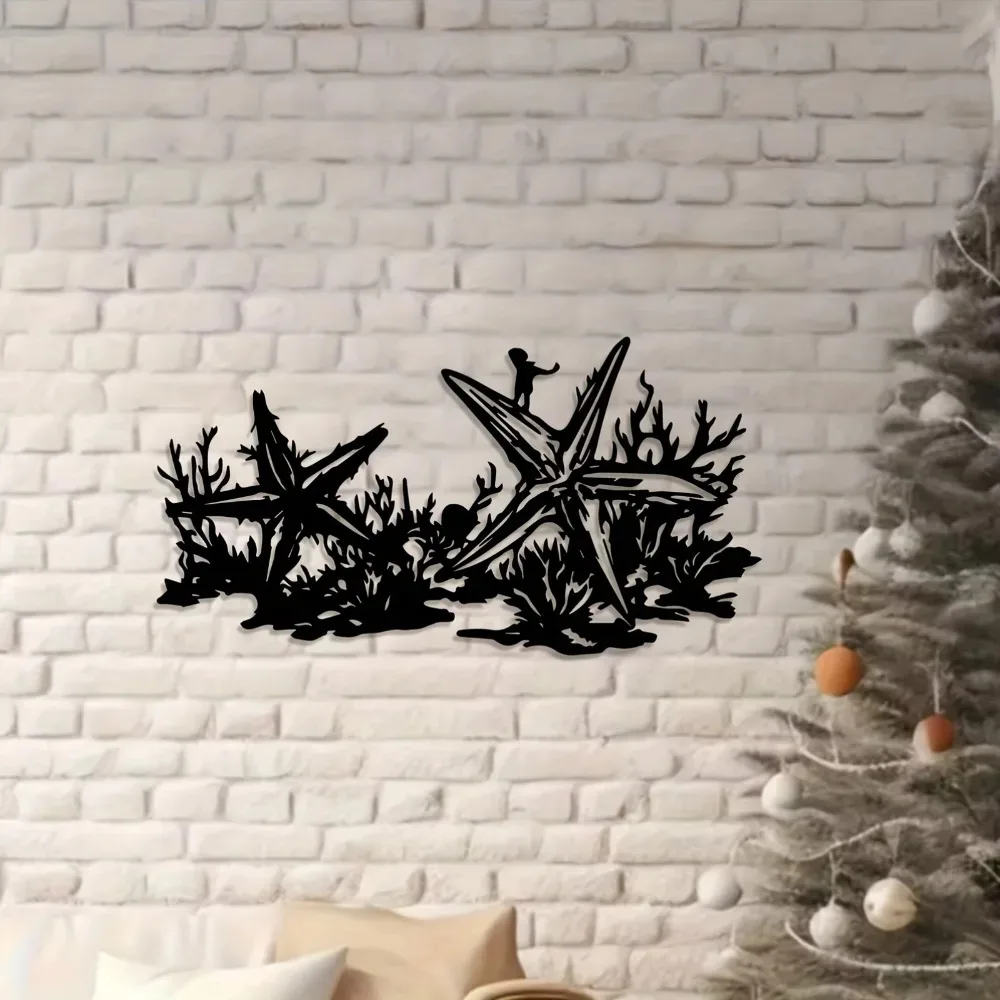 Metall-Seestern-Wandkunst Ozean-Thema Metall-Wandbild Küsten-Heimdekoration Geschenk