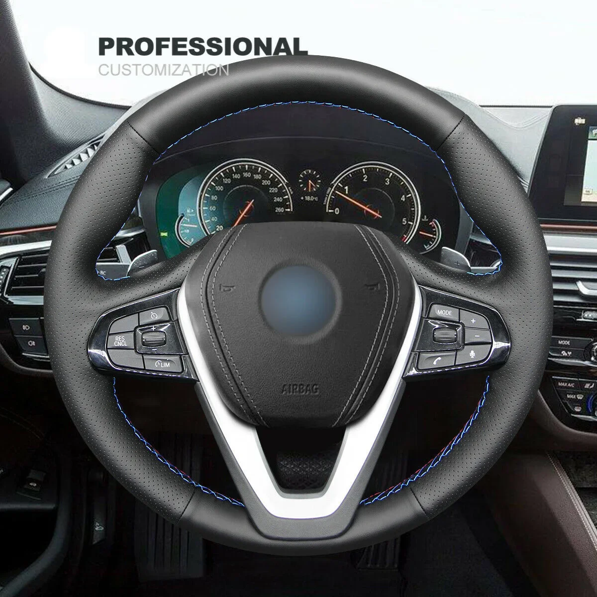 

DIY Leather Steering Wheel Cover For BMW G20 F44 G22 G23 G26 G30 G32 G01 G05 Car Accessories