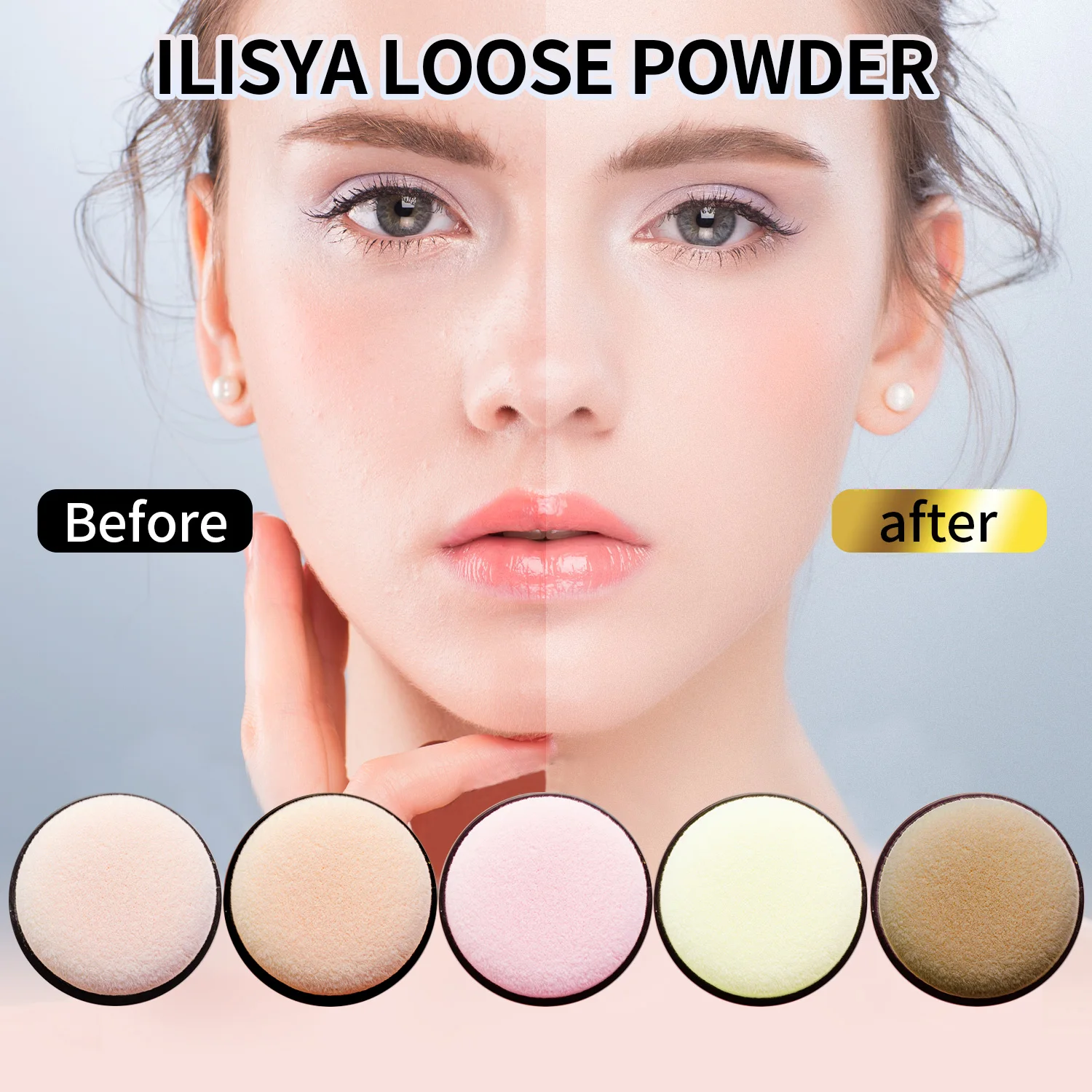 3 Boxes Makeup Setting Loose Powder With Powder Puff Waterproof Makeup Long-lasting Oil Control Concealer Skincare Sets