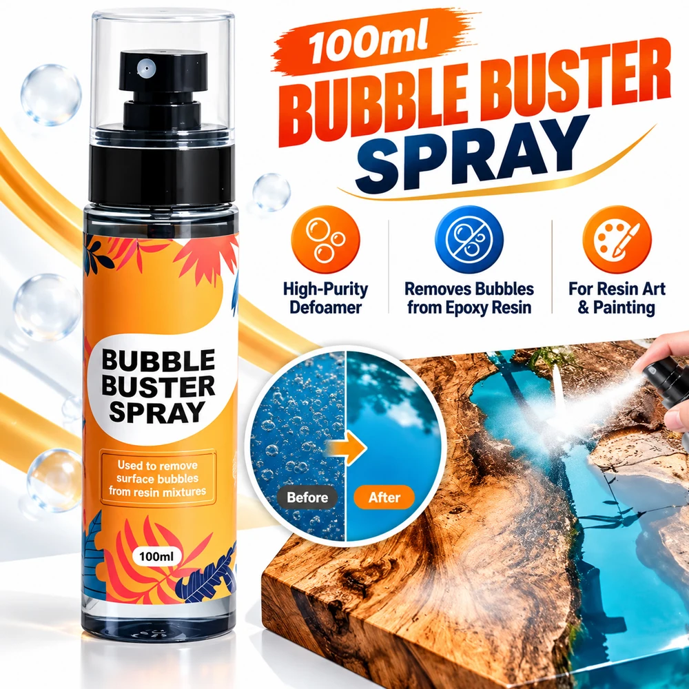 100ml Multifunctional High-purity Defoamer for Remove Bubbles from Epoxy Resin Glue Create Artistic Effects of Resin Painting
