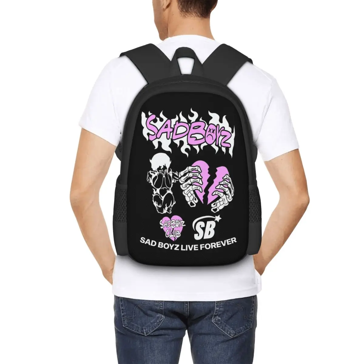 Junior H Merch Sad Boyz Student Backpack School Bag Hiking Travel Daypack for Men Women Fashion Bookbag Shoulder Bags
