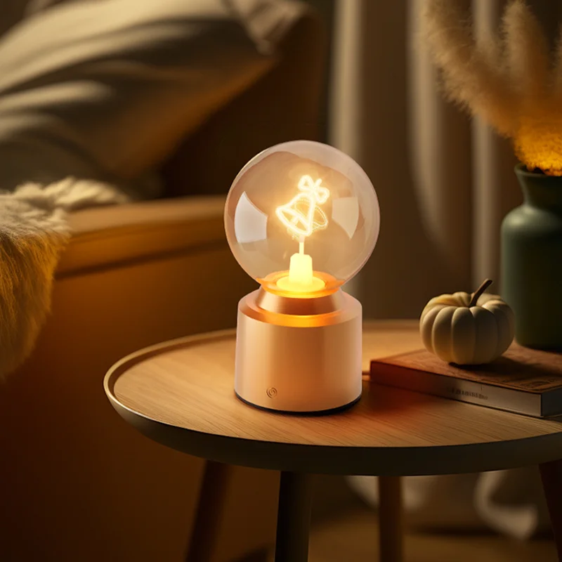 3D Christmas Eve Light Customizable Touch Desk Lamp Wedding Birthday Gift Charging Portable Bedroom Decoration