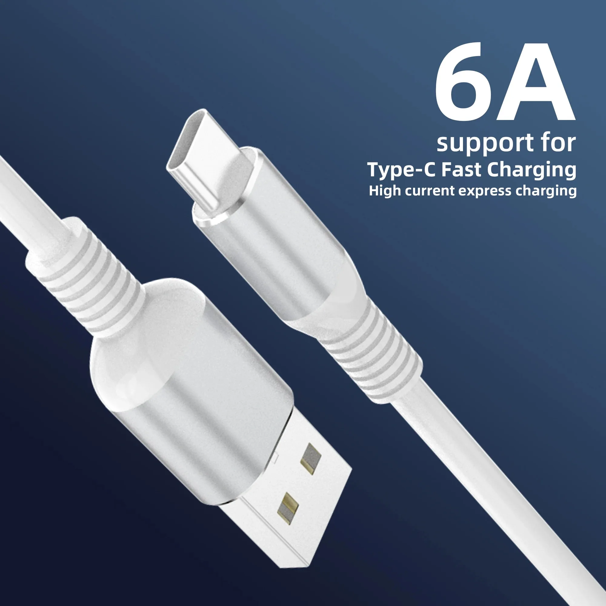 1m 6A Type-C Data Cable, Suitable For Mobile Phone Charging And File Transfer Usb Fast Charging Data Compatible With Samsung