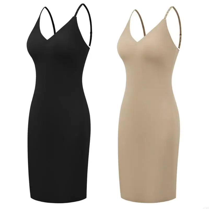 Shapewear Dress Slip for Women Tummy Controls Adjustable Full Slip Seamless Body Shaper for Under Dresses