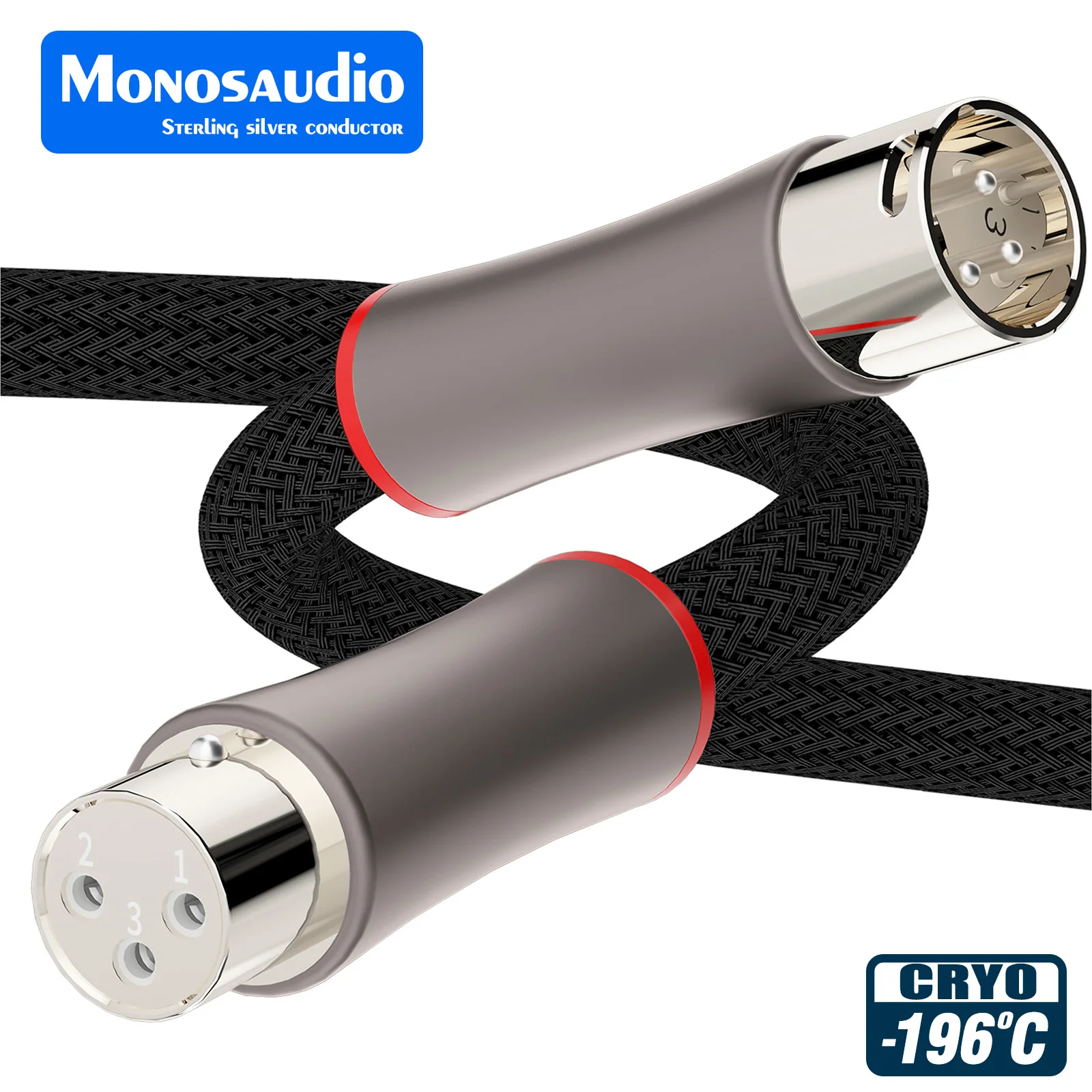 모노사운드 XM711Ag/XF711Ag 순수 은도금 XLR 플러그 커넥터, 하이파이 오디오 마이크 케이블용, 스피커용 순수 은도금 밸런스 커넥터