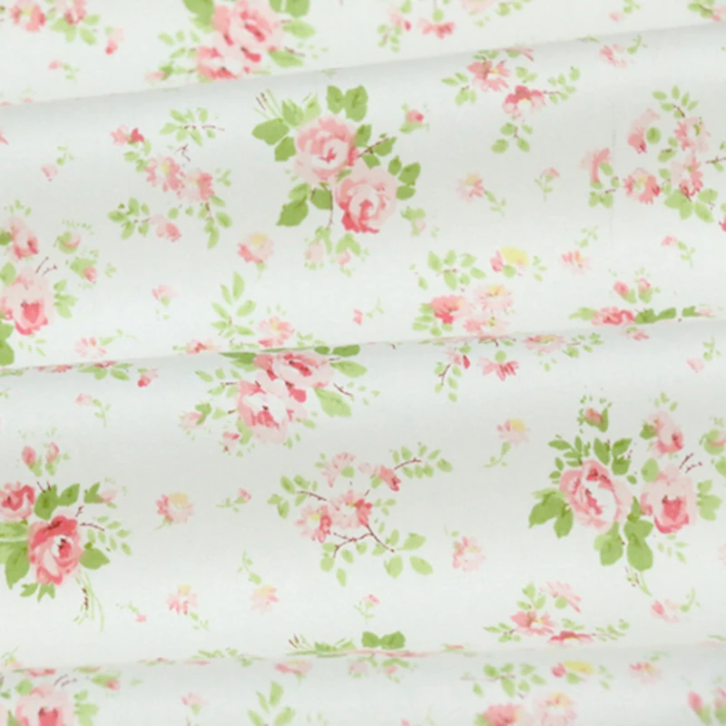 160x50cm Printing Fresh Floral Twill Cotton Fabric DIY Children\'s Wear Cloth Make Bedding Quilt Decoration Home 180g/m D30