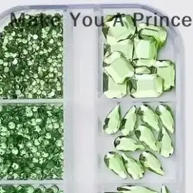 12-Grid 3D Nail Art Rhinestones Set Super-Shiny Flatback Adhesive Rhinestones for DIY Nail Art Multiple Shapes for Nail Designs