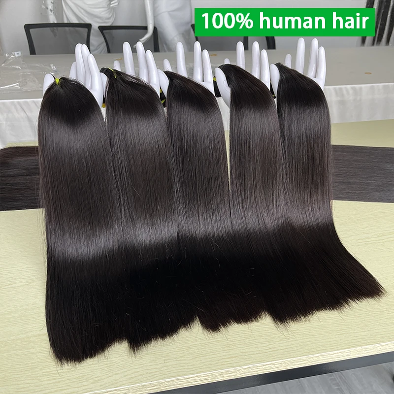 سوبر مزدوجة تعادل العظام حزم مستقيمة الشعر البشري الخام عذراء الشعر الفيتنامية سميكة أعلى حزم وصلات شعر غير معالجة