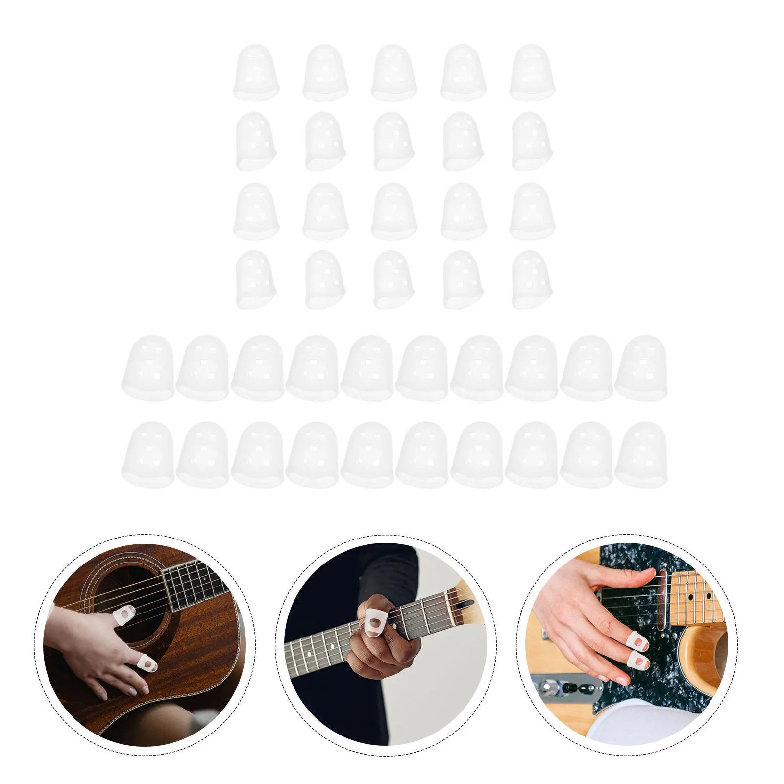 

40Pcs Guitar Fingertip Protector Silicone Finger Sleeves for String Instruments Protection Enhanced Practice Comfort Fit All