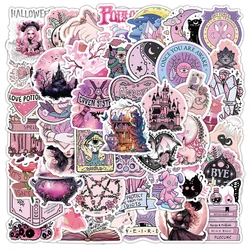 10/30/50pcs Cute Gothic Magic Witch Pink Stickers Cartoon Decals Laptop Phone Luggage Fridge Car Decoration Waterproof Sticker