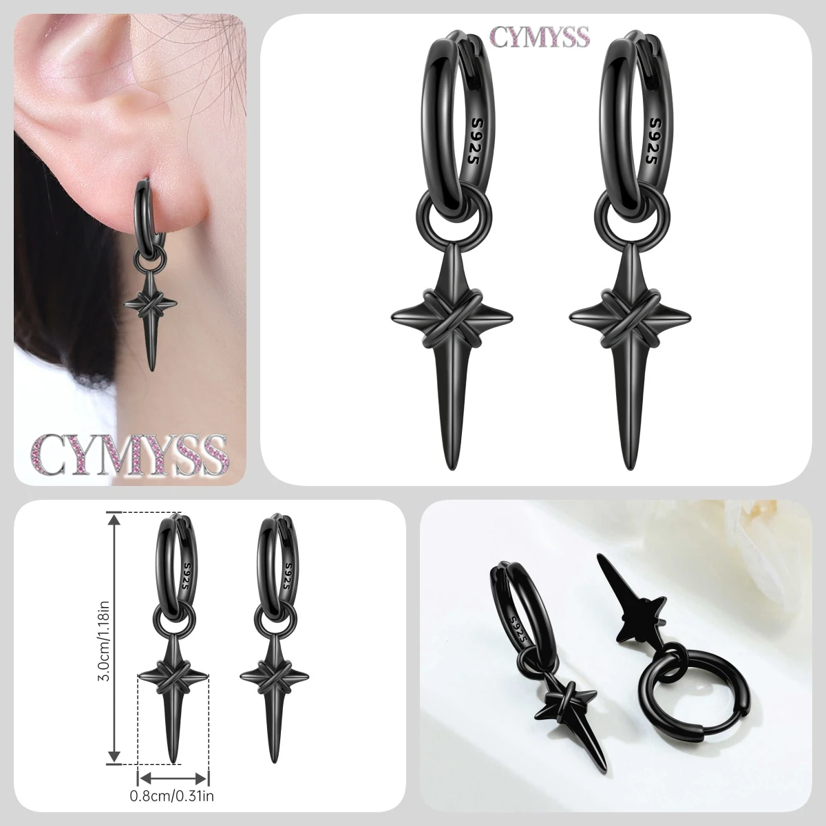 925 Sterling Silver Inlaid Zircon Butterfly Earrings Insect Element Original Design Women's Fashion Party Jewelry Gift Ear Loops Sc94853ddfd994a3188778757422211314