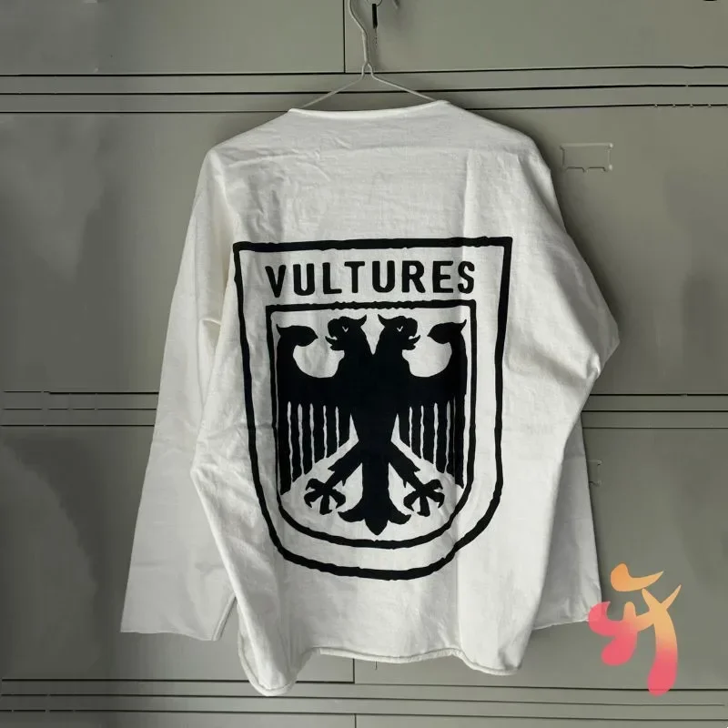 Double Eagle Head Print Vulture Sweatshirts Cotton Cutting Top Casual Loose Long Sleeve Hiphop Street Men Women Kanye Tshirts