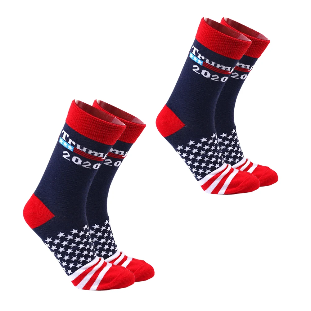 

2 Pairs Flag Men Novel Fashion Casual Casual Printing Socks Printing Sweat Absorbent Elastic Short Adult Socks