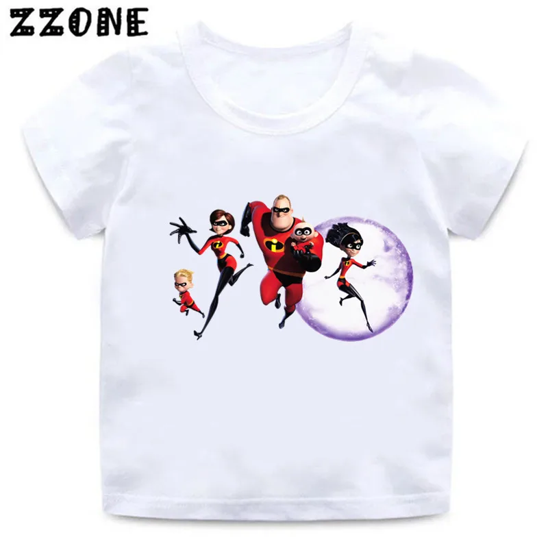 Camisetas con estampado de dibujos animados The Incredibles 2 para niños, Ropa para Niñas, camiseta de manga corta para bebés, Tops para niños,