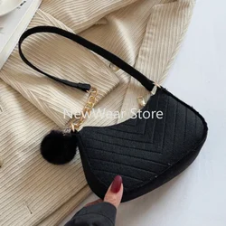 Fashion Women Handbag Solid Color Casual Mini Underarm Bag Female Chain Shoulder Pouch Hot Sale Ladies Leather Tote Bag