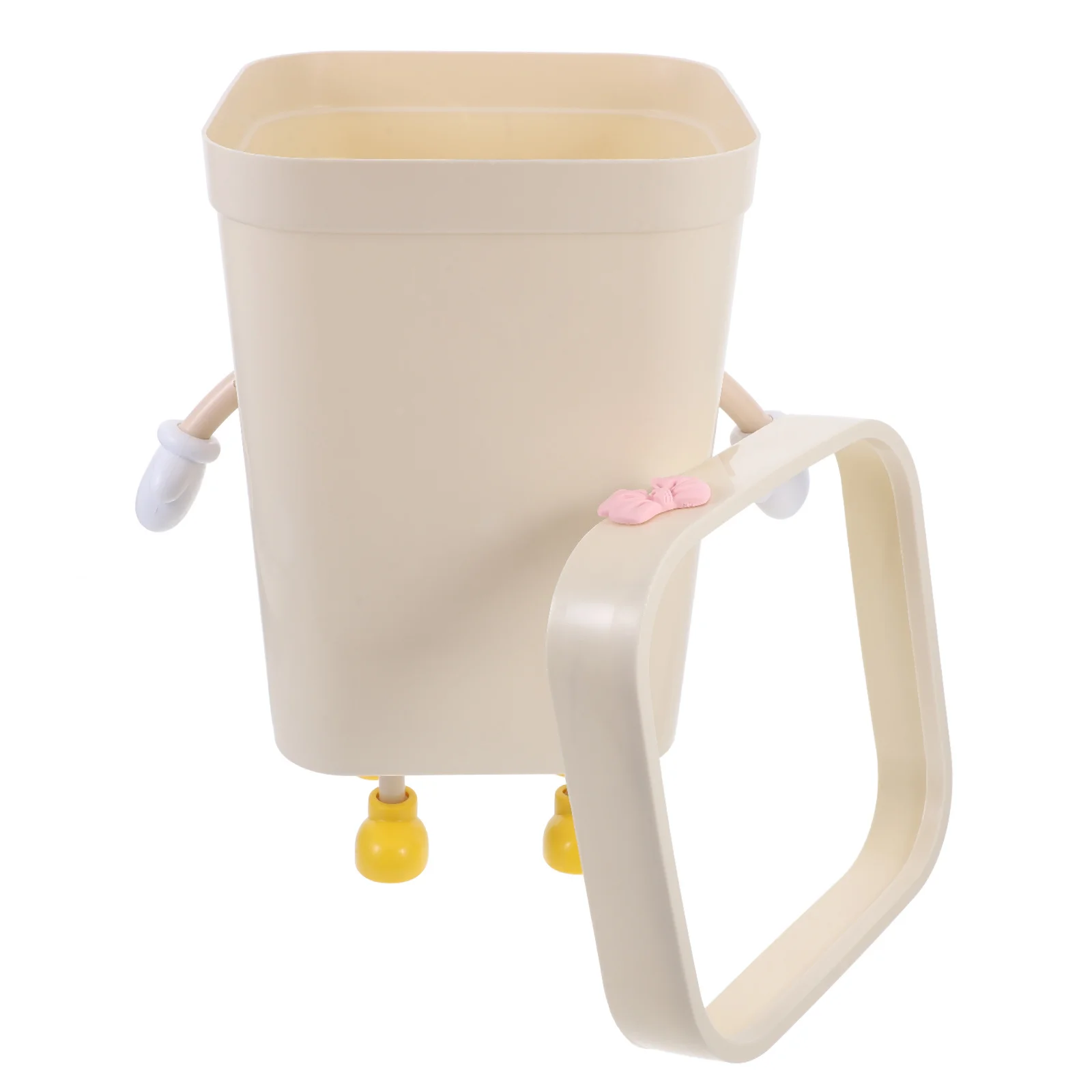 

Large Capacity Plastic Garbage Can Stylish Cartoon Pattern Bedroom Bathroom Office Use Waste Bin Desktop Trash Holder Storage