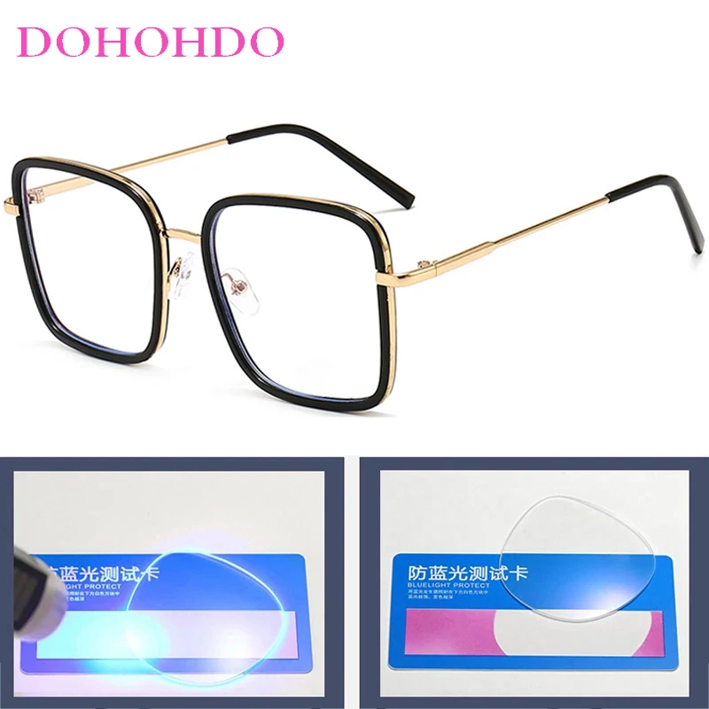 Klassieke Mode Oversized Vierkante Brillen Mannen Vrouwen Merk Designer Optische Spektakel Anti Blauw Licht Computer Brillen О фа