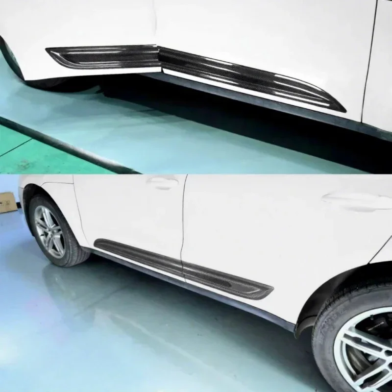 High Quality Easy‑Install Dry Carbon Fiber 4‑Piece Aerodynamic Side Skirt Exterior Mod Part