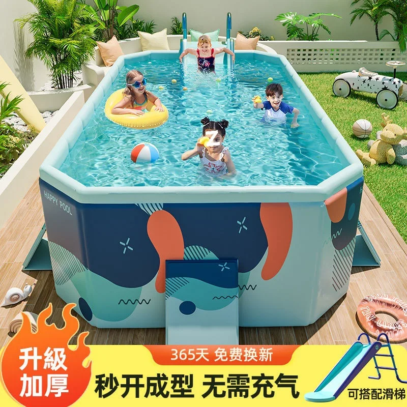 

Suitable for Swimming Pool Household Large Outdoor Non-inflatable Swimming Pool Adult Thickened Folding Bracket Swimming Pool Fa