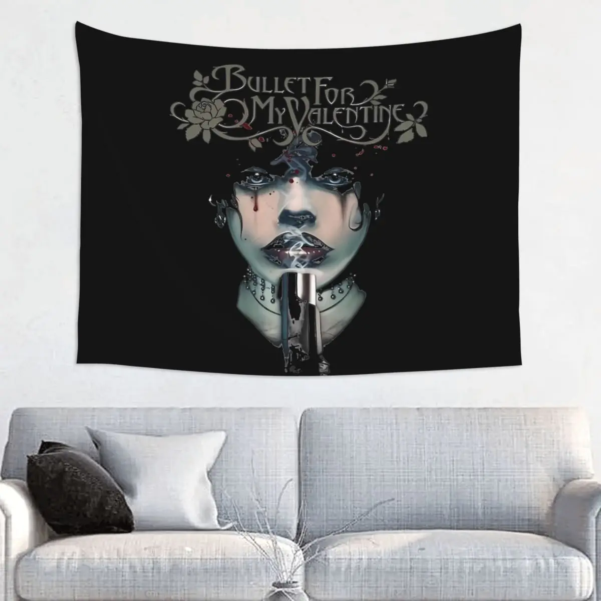 Metal Bullet For My Valentine Tapestry Wall Hanging Hippie Fabric Tapestries Music INS Wall Blanket Wall Decor Wall Cloth