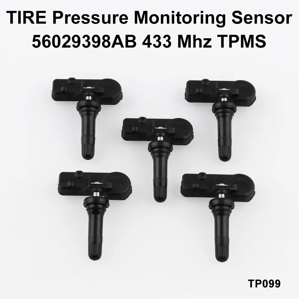 Tire Pressure Sensor TPMS Replacement for Jeep Wrangler JK Chrysler Dodge Ram Charger (5-Pack) 56029398AB 68142397AA