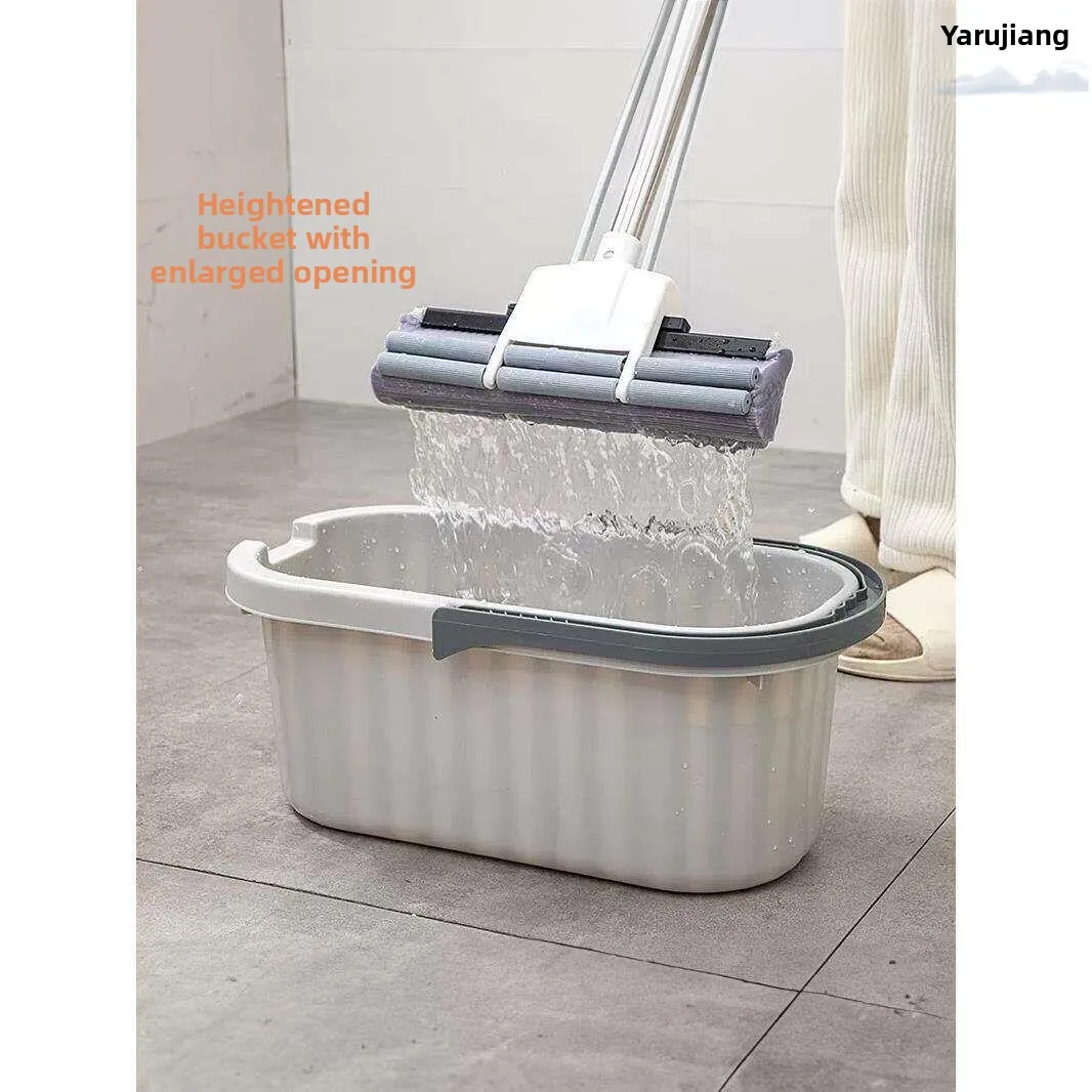 

Portable Thin Mop Bucket Rectangular Plastic Bucket with Gel Cotton Large Size for Home Car Wash Floor Cleaning Tool