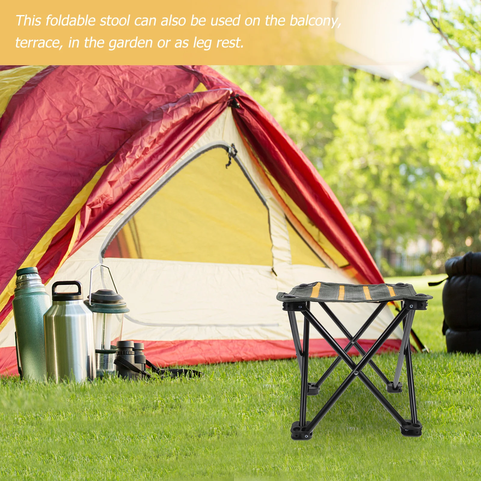 

Foldable Outdoor Fishing Chair Large Size 30x30x28cm Portable Compact Stool Camping Seat Folding Chair