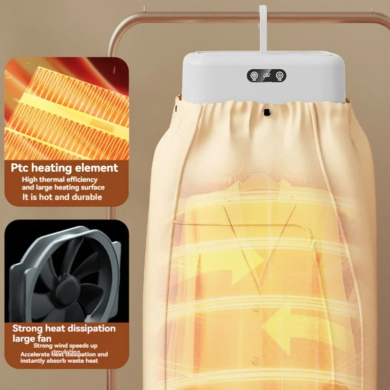

Mini Multifunctional Dryer Electric Clothes Dryer Portable Compact Foldable Laundry Dryer Machine with Bag and Time Settin
