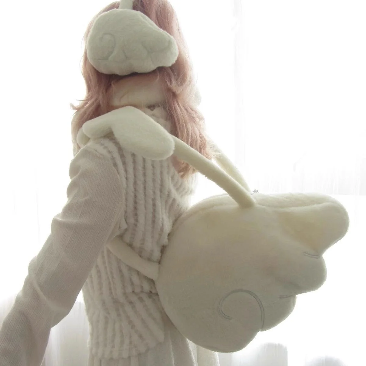 Plush Angel Wings Shoulder Bag Handheld Crossbody Casual Fashion Accessories Trendy Soft Fluffy Feather Design Purse For Women
