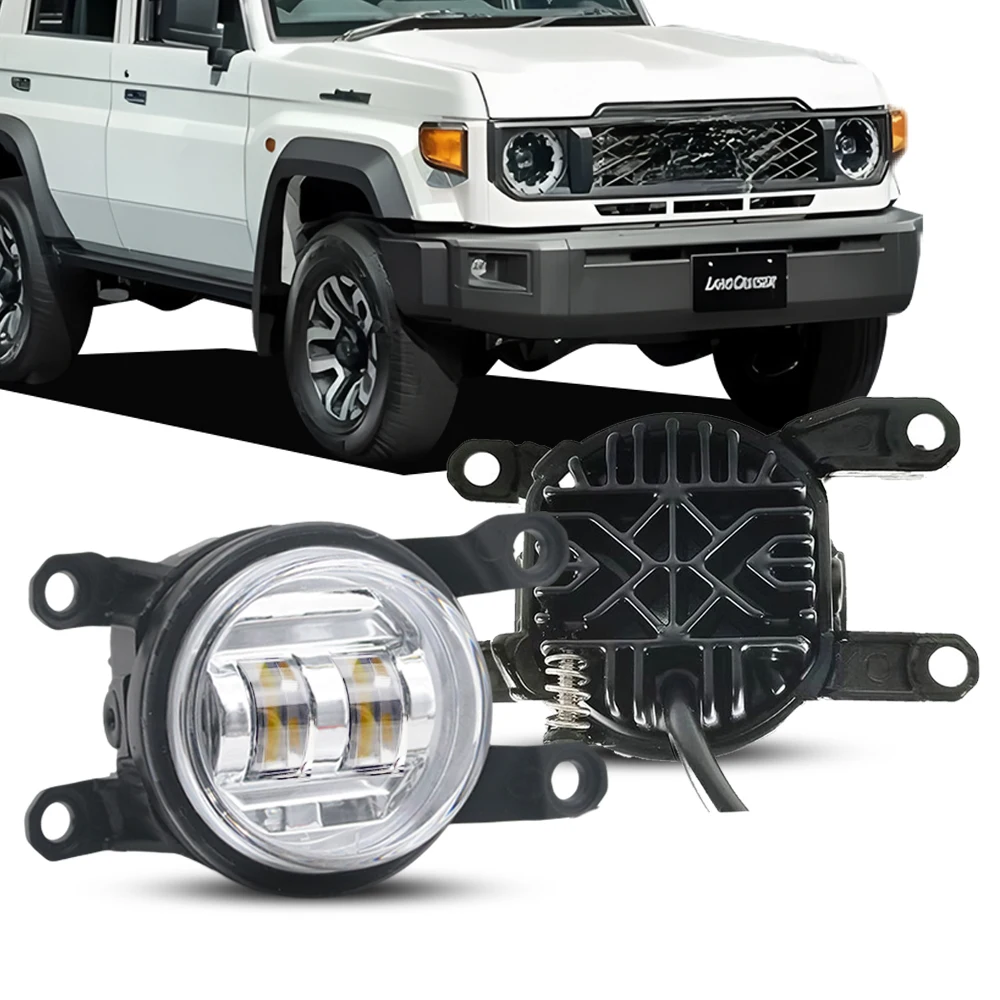 30W Fog Lights for Toyota Land Cruiser 70 Series LC70 J76 J79 23 2024 2025 (Except for Old Version) White or Yellow DRL Replace