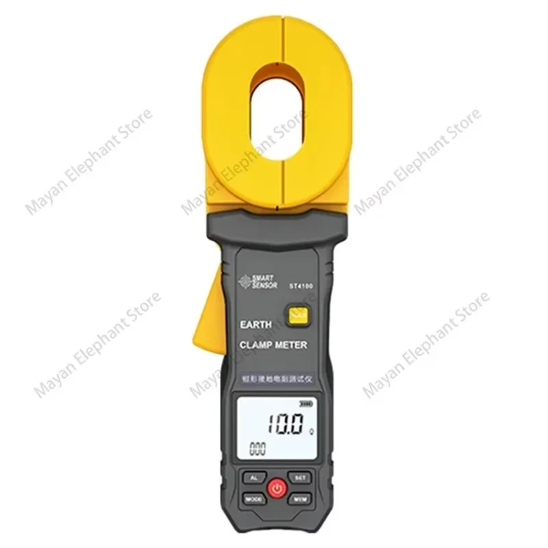 ST4100 Digital LCD Clamp Ground Resistance Meter Ground Earth Resistance Meter Tester Resistance range 0.010~500Ω Data Storage