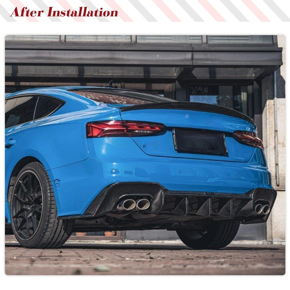 Real Carbon Fiber Car Rear Bumper Diffuser Lip Spoiler for Audi S5 B9.5 2020-2023 Car Rear Bumper Diffuser Lip Guard Spoiler