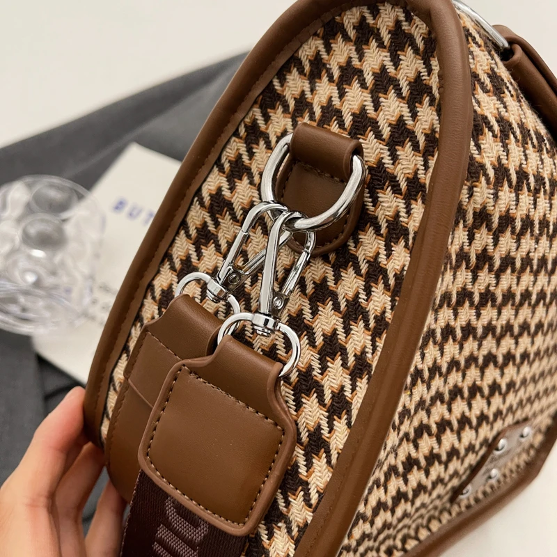 Najnowsza damska designerska torebka torebka luksusowy projektant moda w Houndstooth damska torby na ramię Crossbody modna markowa torba typu Tote