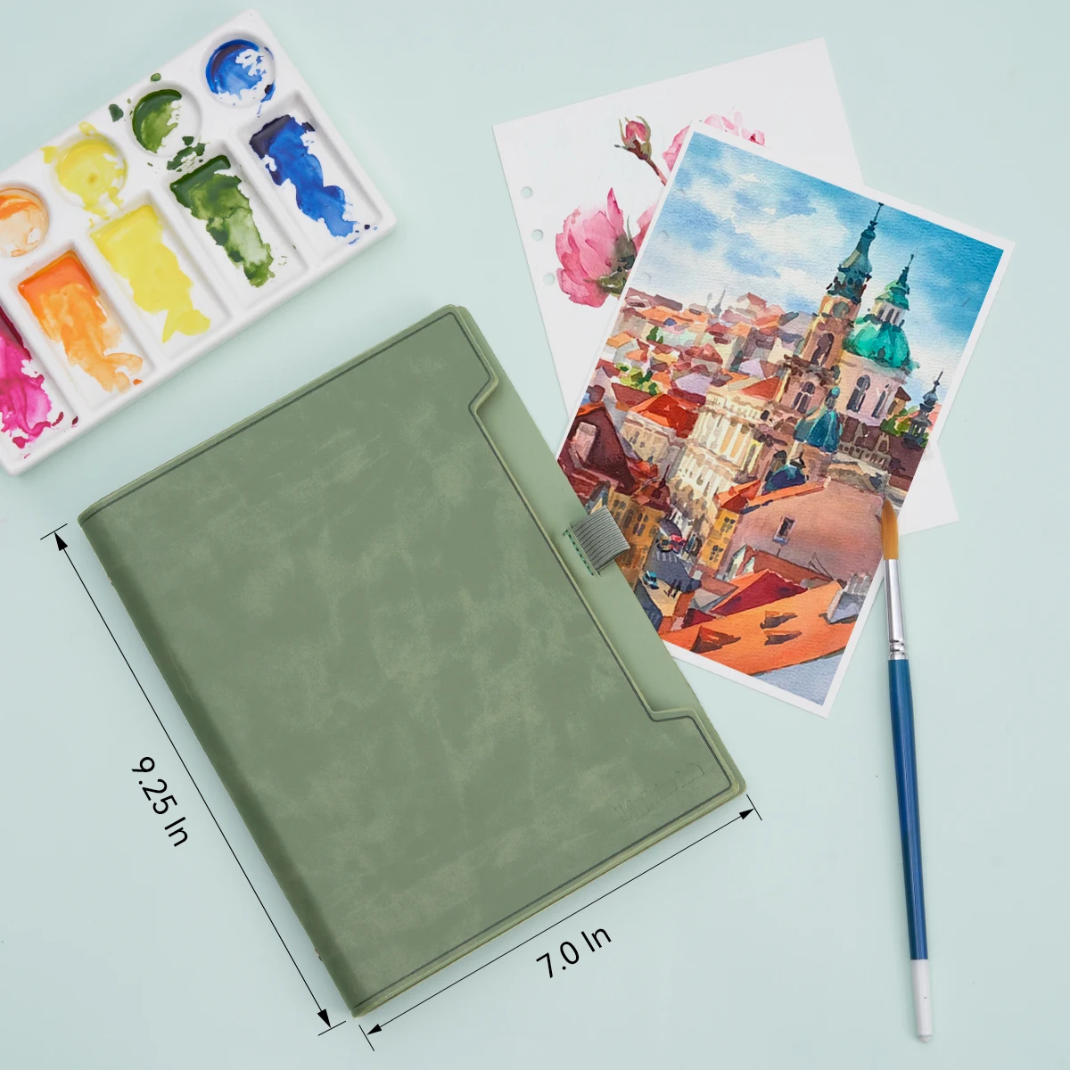 LIGHTWISH Watercolor Sketchbook,100% Cotton Acid Free Watercolor Journal, 300g Watercolor Paper 20 Sheets,9.25 * 6.3 Inches