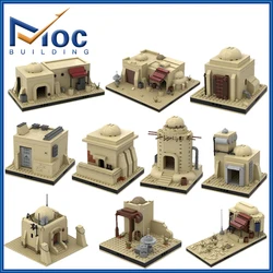 DIY Star Movie Desert House Village Series Modular Tatooine Camp Model MOC Building Block Military Base Bricks Toys for Kid Gift