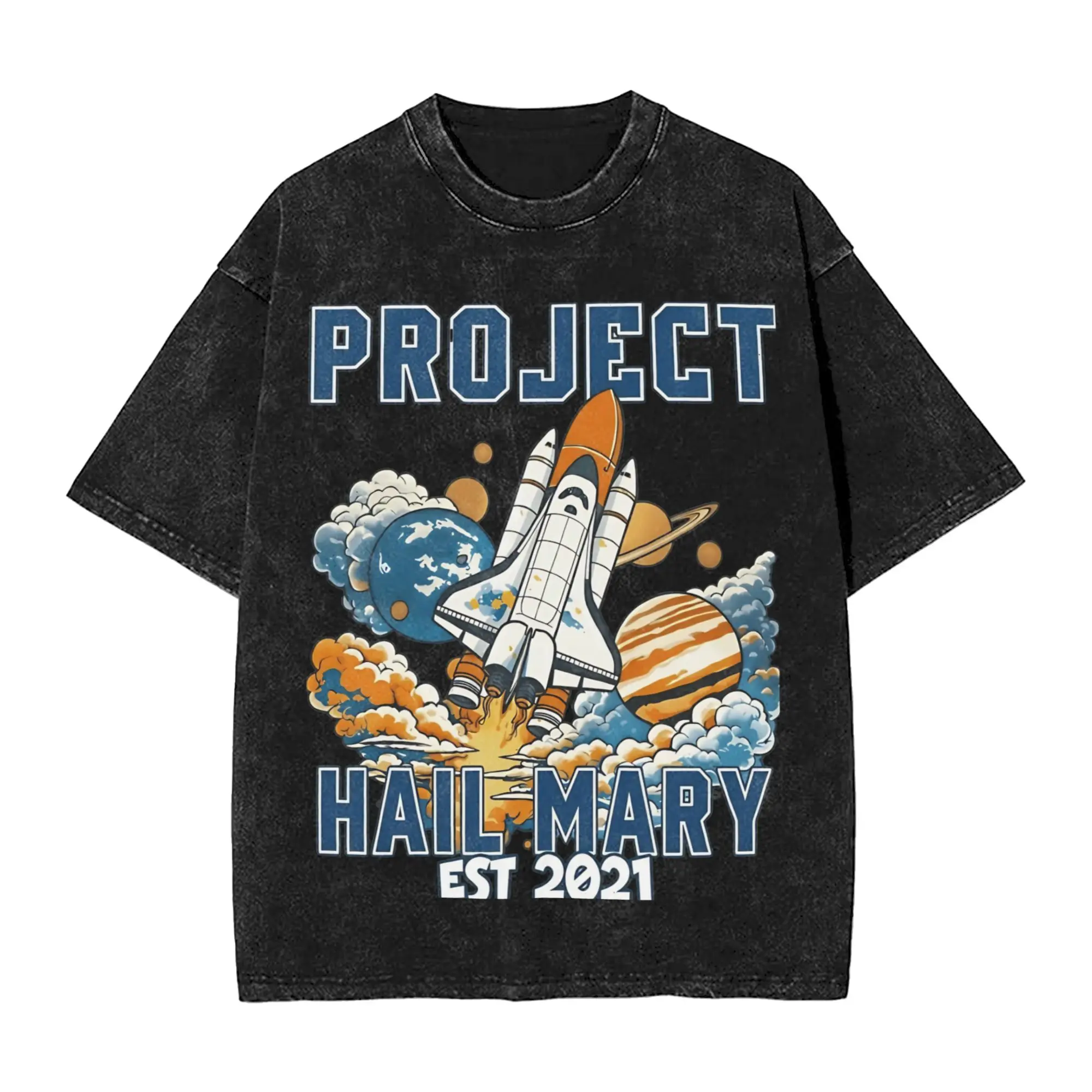 Project Hail Mary EST 2021 T-Shirts for Men  Fashion Cotton Tee Shirt O Neck Short Sleeve T Shirts Summer Clothes
