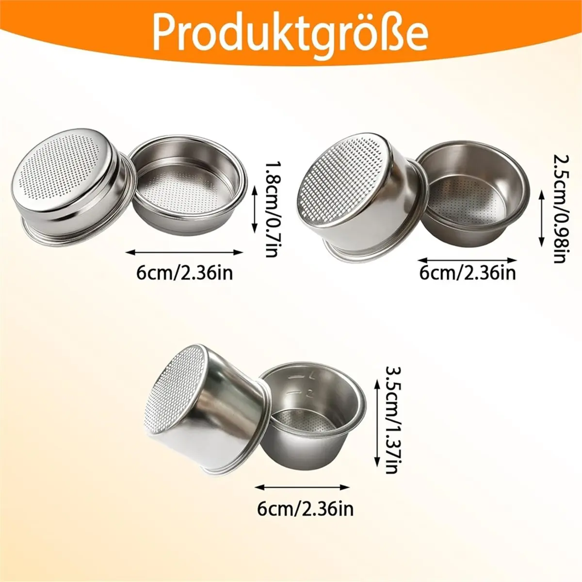 Quality Parts Portafilter Coffee Strainer for Dedica,3pcs with High,Medium and Low, Bottomless Portafilter 51 mm,Espresso Access
