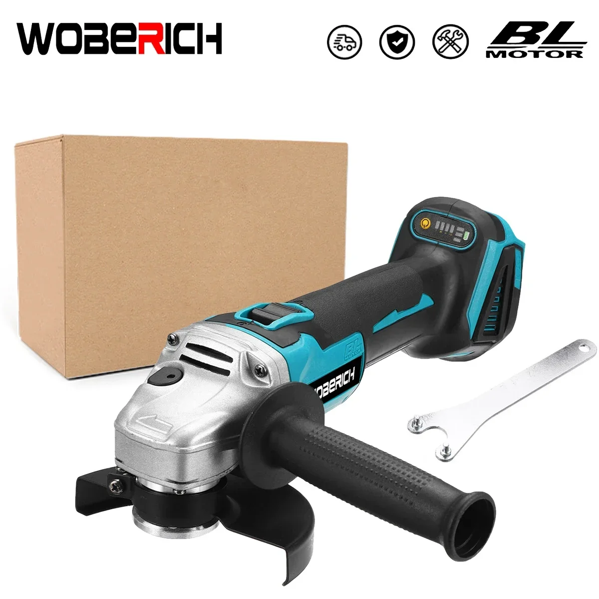 

18V 125mm Brushless Cordless Impact Angle Grinder DIY Power Tools Electric Polishing Grinding Machine Without Battery For Makita