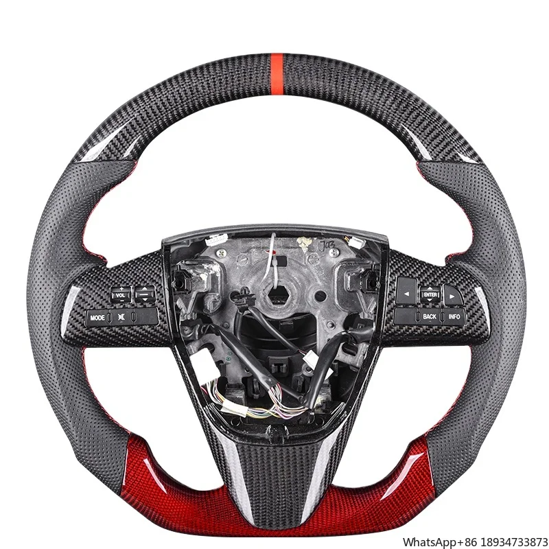 Top Stripe Flat Bottom Real Carbon Fiber Steering Wheel for Mazda 3