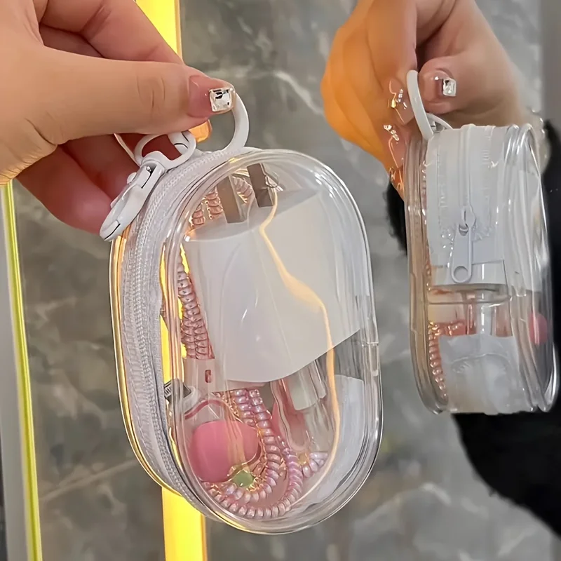 Multifunctional Transparent Charger Cable Organizer Bags Earphones Zipper Storage Bag Boxes Outdoor Travel Accessories Organizer