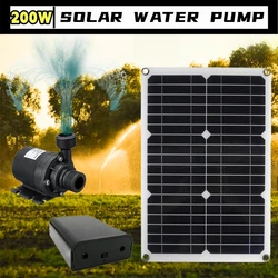 200W Solar Water Pump 800L/H Aquarium Pump 12V Brushless Motor Ultra Quiet Water Pump Fish Pond Garden Fountain Decoration